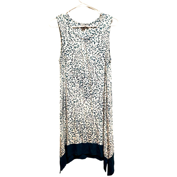 Tommy Bahama Sleeveless Sundress Beach Cover Up White and Green Leopard Spots - Picture 1 of 7